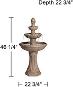 Farron 46" High Gray 3-Tier LED Lighted Outdoor Large Fountain - Image 4