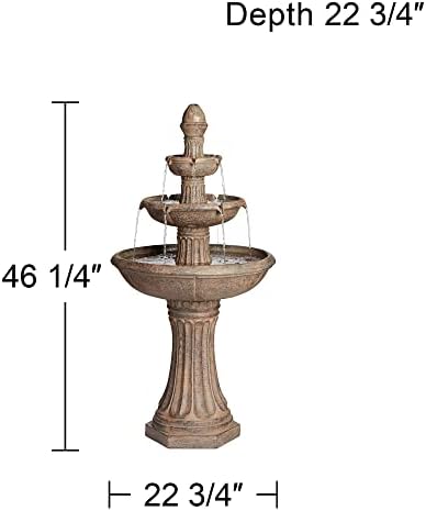 Farron 46" High Gray 3-Tier LED Lighted Outdoor Large Fountain - Image 4