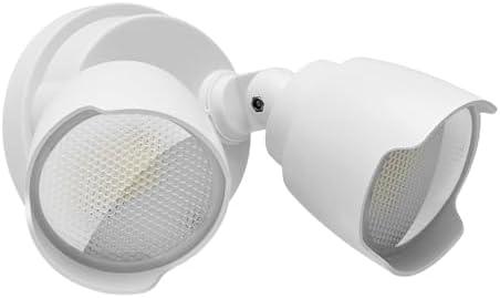 LED Flood Light Outdoor, Exterior Security Lights, 3000K/5000K Light, IP65 Waterproof, Dual-Head Wall/Eave Mount Flood Light Energy Saving for Garage, Patio, Yard (White-Modern, 1 Pack) by CELAVY