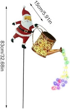 Christmas Solar Lights Santa Claus Watering Can Stake Lantern - Image 5