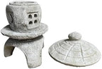 Solid Rock Stoneworks Small Round Concrete Pagoda Statue for Garden, Japanese/Chinese/Asian Style- Marble Tone Color - Image 3
