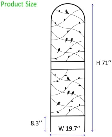Garden Trellis for Climbing Plants Outdoor, 2-Pack 71" Metal Rustproof - Image 3