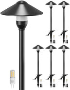 Low Voltage Pathway Lights with G4 3W 3000K Bulbs 6-Pack, Black Aluminum by PARTPHONER