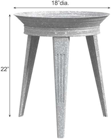 Panacea Galvanized Metal Outdoor Bird Bath, 2 Inch Bird Bath Bowl and 3 Legged Bird Bath Stand for Patio and Deck, Vintage Backyard Accessories, Gray - Image 3