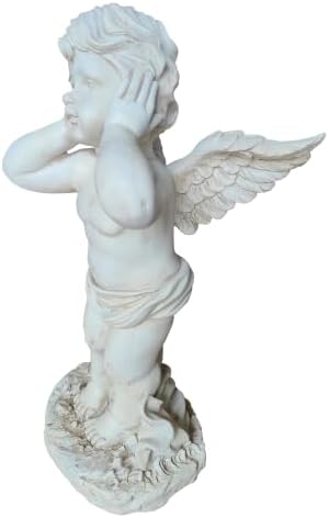17.3" Winged Angel Statue Religious Outdoor Garden Porch Lawn White - Image 5