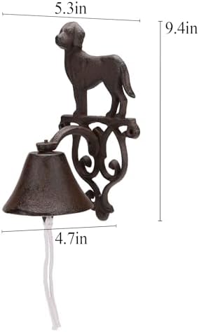 BRASSTAR Cast Iron Door Bell Dog Shape Dinner Bell Rustic Brown Farmhouse Outside Shaking Gate Bell Wall Art Decoration TQGJPT1222 - Image 2