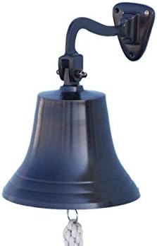 Hampton Nautical Bl-2019-9-BZ Bronze Hanging Ship's Bell 11" - Nautical Bell - Nautical Decoration by Handcrafted+Model+Ships