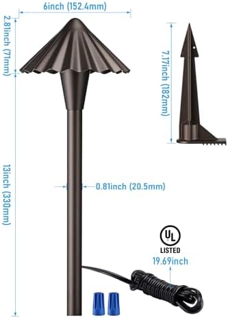 LEONLITE 6-Pack 3CCT Low Voltage LED Pathway Lights, Ruffles Head - Image 6