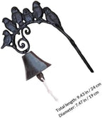 Wall Bell with Rope Handle, Vintage Cast Iron Antique Dinner Chime - Image 2