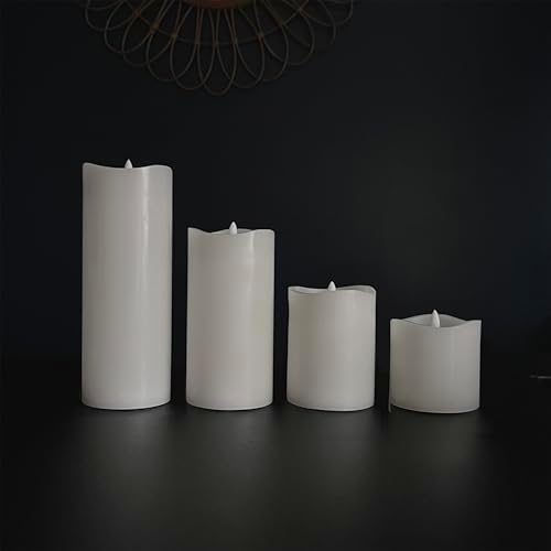 Stonebriar LED Pillar Candles — Remote & Timer, Real Wax Flameless Candles for Home Décor, Weddings & Events, Pack of 6, White, 3" x 8" - Image 6