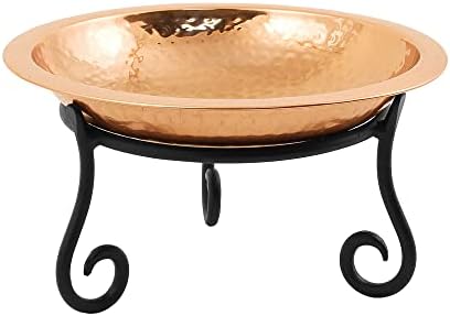 Achla Designs 201-7015 Hammered Short Stand Birdbath, Polished Copper Plated by ACHLADesignsHomeGarden