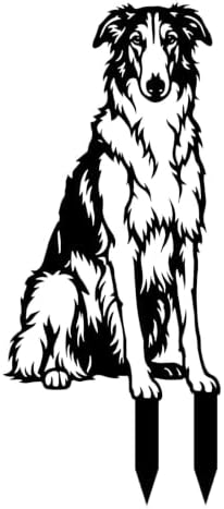 Dog Metal Garden Stake - Weatherproof Dog Silhouette Yard Art, Decorative Outdoor Sign for Lawn & Patio, Heartfelt Gift for Rough Collie Lovers(Sit,10") by VORISCAPE