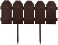Evelyne Garden Border Edging: Wooden Grain Fence Dog Ear Design - Landscaping Fence Liner Lawn Edge Barrier - Decorative Lawn Landscape Panels Elements -Landscaping Edging (Brown, 10ft.) by Evelyne