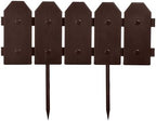 Evelyne Garden Border Edging: Wooden Grain Fence Dog Ear Design - Landscaping Fence Liner Lawn Edge Barrier - Decorative Lawn Landscape Panels Elements -Landscaping Edging (Brown, 10ft.) by Evelyne