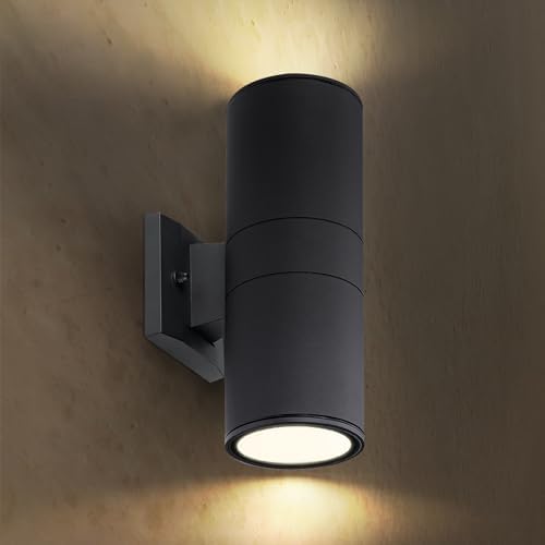 ASD 2 Light Cylinder Outdoor Sconce Lights, Black 120W E26 ETL by ASDLightingCorporation
