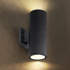 ASD 2 Light Cylinder Outdoor Sconce Lights, Black 120W E26 ETL by ASDLightingCorporation