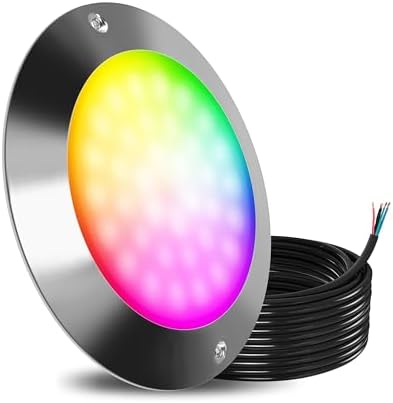 Goldlife P9-2 6Inch RGB Pool Lights for Inground Pool LED 12V 60W PC 50FT by Goldlife