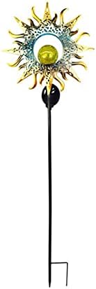 Practical Garden Tools Solar Lights Stake Sun，Sun Moon Flame Night Lighting，Solar LED Flame Light，Waterproof Retro Iron Garden Lawn Lamp，Garden Yard Landscape Decor (Size : 03) by Unknown