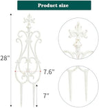 Sungmor Decorative Cast Iron White Flower Bed Fence - 28 Inches Tall 4 Pack - Image 6