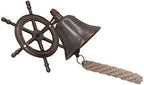 The Metal Magician Steering Wheel Wall Mounted Solid Brass Bell for Dinner, Indoor, Outdoor, School, Bar, Reception & Church - 4 Inch - Image 3