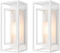 mirrea 14" Modern Outdoor Porch Wall Light, Matte White, 2 Pack by mirrea