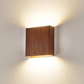 Walnut Wood Grain Indoor Outdoor Up and Down Wall Sconce, 5%-100% Dimmable 18W, 5CCT (2700K-5000K), Modern Lighting for Living Room/Porch, CRI90+, 120V-277V, ETL FCC Certified by LUXLUCIO