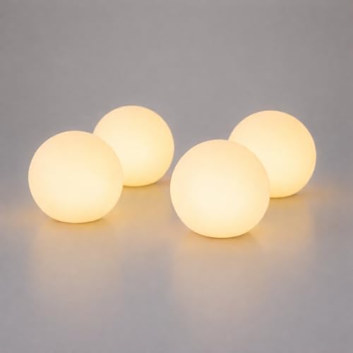 4-Pack 3-Inch Rechargeable LED Orb Lights – 16 Color Glow Spheres, 4 Modes, Waterproof Ambient Lighting Balls, Glowing Orbs for Indoor, Outdoor, Pool, Room, and Patio Decor by callyan