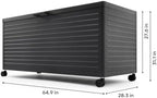 MIRADOR 205 Gallon Outdoor Storage Box with Wheels & Soft-Close Lid, Waterproof Metal Deck Box for Patio Cushions, Garden Tools & Pool Accessories, Charcoal - Image 4