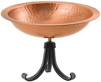 Achla Designs BBHC-02T-TR Hammered Tripod Stand Birdbath, Polished Solid Copper, Black by ACHLADesignsHomeGarden