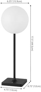 JONATHAN Y Allie 17.5" Rechargeable Cordless LED Lamp, Black, Set of 2 - Image 4