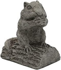 Solid Rock Stoneworks Chipmunk Stone Statue 5in Tall Pre Aged Color by SolidRockStoneworksLLC