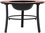 Mosaic Fire Pit - 26.8 in Ceramic Bowl for Patio & Garden - Image 2