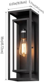 mirrea 18" Modern Outdoor Porch Wall Light, Matte Black, Pack of 4 - Image 2