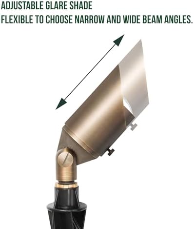 GKOLED 12V Brass Landscape Spotlight, LED Low Voltage Landscape Lighting, Outdoor Adjustable Lights for Yard Wall Lawn Tree Patio Garden, Waterproof Directional Up Light, No MR16 Bulb - Image 5