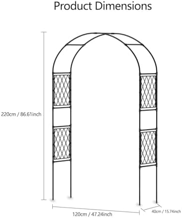 Garvee 7.2 x 4 ft Metal Garden Arch Trellis for Climbing Plants - Image 2