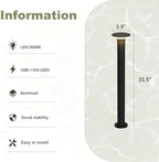Outdoor Pathway Lights, 11.8“-31.5" 3000K LED Bollard Lights Outdoor, IP54 Waterproof Path Lamp, Modern Commercial Landscape Lighting for Driveway Walkway Sidewalk Garden Lawn - Image 2