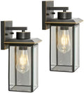 Oil Rubbed Bronze Brass Outdoor Wall Sconces, Rustproof Exterior Porch Lights by Unknown