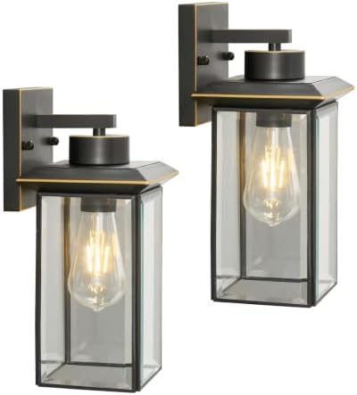 Oil Rubbed Bronze Brass Outdoor Wall Sconces, Rustproof Exterior Porch Lights by Unknown