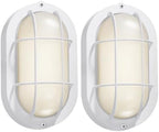 GRUENLICH LED Bulkhead Light, 8.5" Oval Aluminum, 3000K, White, 2 Pack by GRUENLICH
