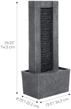 Teamson Home Outdoor Water Fountain, Freestanding Stone Look - Image 6