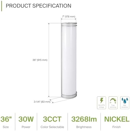 ASD LED Outdoor Sconce Lights, Nickel 3000K 4000K 5000K ETL - Image 2