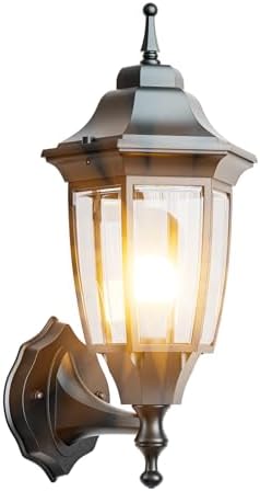 EMART Outdoor Front Porch Light with Bulb, Wall Lamp Fixture(1 Pack, Black) by EMART