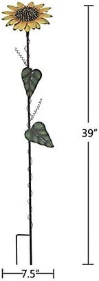 Vintage Metal Sunflower Garden Stake Metal Garden Yard Lawn Patio Decor Sunflower Decoration Outdoor 39'' - Image 5
