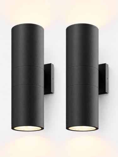LEONLITE 2-Pack 18" Outdoor Cylinder Wall Light, Up and Down, E26 Base by LEONLITE