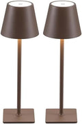 KDG 2 Pack Cordless Brown Table Lamps, Rechargeable Portable LED Desk Lamps by KDG