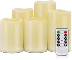 Homemory Outdoor Waterproof Flameless LED Candles with Remote Timer, 5 Pack by Homemory