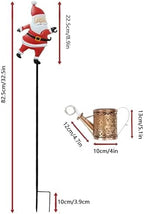 Christmas Solar Kettle Lights Garden Lawn Decorative Lights, Santa Kettle Ground Lamp, Solar Santa Kettle Light, Metal Solar Watering Can, Outdoor Garden Decoration for Pathway Yard Patio (Warm White) - Image 7