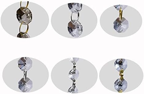 Chandelier Crystal Prisms Pendants 14mm Clear Crystal Octagon Beads Garland with Metal Connectors for wedding$home Decoration, Curtain, Chandelier, Accessories Chandelier Crystal Prisms Pendants (Col - Image 2