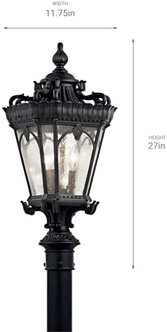 Kichler Tournai Outdoor Post Light, Textured Black, 27" - Image 5