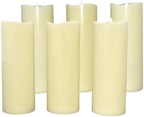 Stonebriar LED Pillar Candles — Remote & Timer, Real Wax Flameless Candles for Home Décor, Weddings & Events, Pack of 6, Ivory, 3" x 8" - Image 2